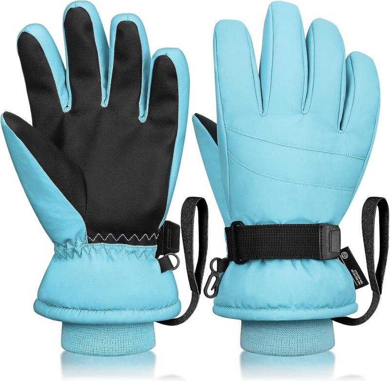 Odtmger Ski Gloves,Waterproof, Touchscreen-Compatible, Winter Warm Cotton Filled, Anti-Loss Rope for Parent Child - Image 1